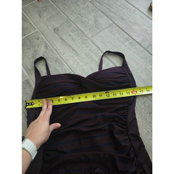 Women's Romenza Targo One Piece Swimsuit Tummy Control Slimming‎ Purple and Blue - Picture 4 of 11